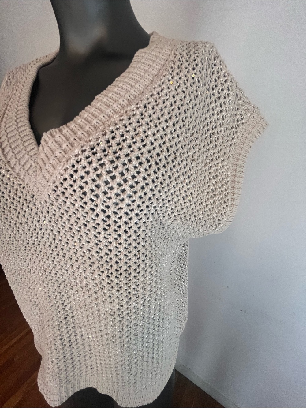 Joie Light Taupe Knit Sweater with Metallic Thread - Picture 4 of 7